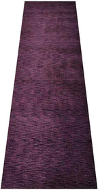 Hand Knotted Loom Wool ECO-Friendly Area Rugs - 2'6''x10', Runner, Purple Color, Solid Plain Design, High Pile Handmade Anti Skid Area Rugs for Living Room, Bed Room (L00111)