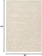 SAFAVIEH Area Rug 8x10 - Natura Collection - Large - Beige, Handmade Wool Blend, Textured Design, Ideal for Living Room, Bedroom, Dining Space (NAT620B)