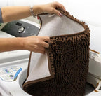 Muddy Mat® Shown on TV – Super Absorbent Microfiber Dog Door Mat for Muddy Paws, Non-Slip Washable Pet Rug, Quick Dry Chenille Entryway Carpet, Machine Washable Indoor Outdoor mat, Brown 28"x18"