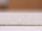Hand-Tufted 100% Wool Pile Area Rug – Geometric Textured Grid Check Pattern – Thick and Durable Floor Carpet for Bedroom, Living Room, Kids Room, and Dining Area (Ivory Blue, 7' x 10')