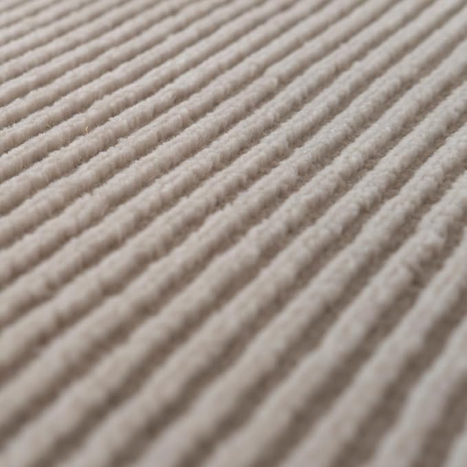 Revival Rugs Stripe 7'10"x10' Washable Area Rug for Living Room Bedroom - 100% Recycled Oeko-TEX Certified, Medium Pile, Taupe