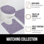 GORILLA GRIP Bath Rug Mat 60x24 Thick Soft Absorbent Chenille, Quick Dry Microfiber Mats, Rubber Backing Washable Shower Floor Rugs, Bathmat Runner Bathroom Home Decor Accessories Light Purple