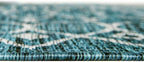Unique Loom Outdoor Trellis Collection Area Rug - Tribal Trellis (7' 10" x 10' Oval, Teal/ Ivory)
