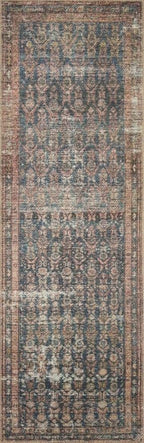 Loloi Amber Lewis Billie Collection, Ocean & Brick 3'-6" x 5'-6" Area Rug – Antique & Distressed Accent Rugs for Living Room, Bedroom, Entryway & Hallway, No Shed High Traffic Area Home Decor Rug