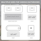 Uphome Gray Bath Mat, Distressed Farmhouse Boho Bathroom Rugs, Super Cozy Velvet Small Bathroom Mats, Non Slip Machine Washable Bathroom Floor Mat for Toilet Sink Shower, 18x26 inch