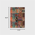 Vintage Boho Area Rugs Multicolor Ethnic Style Geometric Splicing Carpets Bedroom Living Room Kitchen Floor Mats Indoor Outdoor Non-Shedding Runner Rug Home Décor Carpet 2.6' X 5.2'
