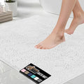 GORILLA GRIP Bath Rug Mat 60x17, Thick Soft Absorbent Chenille, Quick Dry Microfiber Mats, Rubber Backing Washable Shower Floor Rugs, Bathmat Runner, US Designed Bathroom Home Decor Accessories White