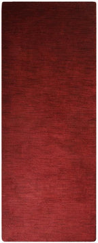 Hand Knotted Loom Wool ECO-Friendly Area Rugs - 2'6''x10', Runner, Red Color, Solid Plain Design, High Pile Thick Handmade Anti Skid Area Rugs for Living Room, Bed Room (L00111)