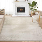 Abani Neutral Beige Area Rug 8' x 10' for Living Room, Bedroom - Zen Reiki Circles Pattern - Durable & Easy to Clean
