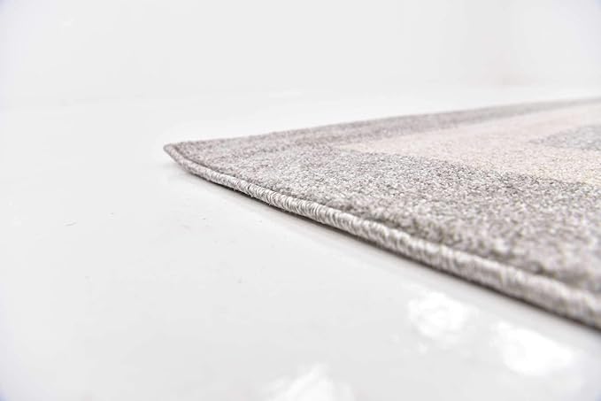 Unique Loom Athens Collection Classic Geometric Modern Border Design Area Rug (10' 0 x 13' 0 Rectangular, Gray/ Beige)
