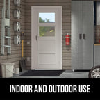 GORILLA GRIP 100% Waterproof All-Season WeatherMax Doormat, 60x24, US Designed Natural Rubber, Stain and Fade Resistant, Low Profile Indoor Outdoor Door Mats, Easy Clean Patio Mat, Midnight Maze