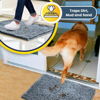 Muddy Mat® AS-SEEN-ON-TV Highly Absorbent Microfiber Door Mat and Pet Rug, Non Slip Thick Washable Area and Bath Mat Soft Chenille for Kitchen Bathroom Bedroom Indoor and Outdoor - Baby Blue 18"X28"