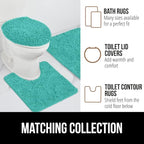 GORILLA GRIP Bath Rug Mat 60x24, Thick Soft Absorbent Chenille, Quick Dry Microfiber Mats, Rubber Backing Machine Washable Shower Floor Rugs, Bathmat Runner, Bathroom Home Decor Accessories, Turquoise