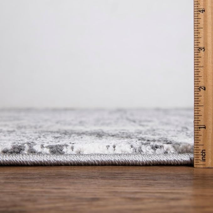 Keen Home Design Area Runner Rugs - 2x12 Non-Shedding, Abstract Runner for Kitchen, Living Room, Bedroom, Dining Room, Entryway - Size: 2'8" x 11'11", Abstract Cream/Grey