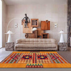 Vintage Boho Area Rugs Multicolor Ethnic Style Geometric Splicing Carpets Bedroom Living Room Kitchen Floor Mats Indoor Outdoor Non-Shedding Runner Rug Home Décor Carpet 4' X 6'