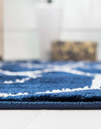 Unique Loom Marilyn Monroe Glam Collection Area Rug - Trellis (3' 3" Round, Navy Blue Silver/ Silver)
