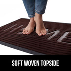 GORILLA GRIP 100% Waterproof All-Season WeatherMax Doormat, 47x35, US Designed Natural Rubber, Stain and Fade Resistant, Low Profile Indoor Outdoor Door Mats, Easy Clean Patio Mat, Espresso Home Paw