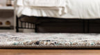 Rugs.com Lattice Frieze Collection Rug – 7' Round Blue Multi Medium Rug Perfect for Kitchens, Dining Rooms