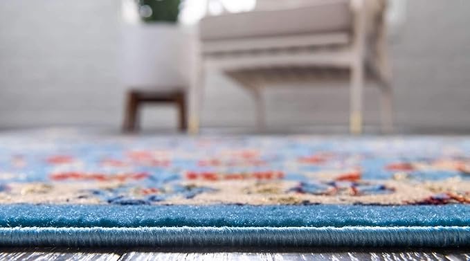Unique Loom Espahan Collection Area Rug - Cape Cod (9'x 12' Rectangle, Blue/ Black)
