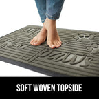 GORILLA GRIP 100% Waterproof All-Season WeatherMax Doormat, 47x35, US Designed Natural Rubber, Stain and Fade Resistant, Low Profile Indoor Outdoor Door Mats, Easy Clean Patio Mat, Stone Paws