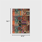 Vintage Boho Area Rugs Multicolor Ethnic Style Geometric Splicing Carpets Bedroom Living Room Kitchen Floor Mats Indoor Outdoor Non-Shedding Runner Rug Home Décor Carpet 4' X 6.5'
