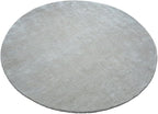 Hand Knotted Loom Wool ECO-Friendly Area Rugs - 6'x6', Round, Beige Color, Solid Plain Design, High Pile Thick Handmade Anti Skid Area Rugs for Living Room, Bed Room (L00111)