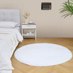 duduta White Fluffy Round Rug 4x4 ft, Shag Fuzzy Plush Circle Rug for Nursery Bedroom Classroom Dorm Home Decor