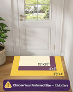 DEXI Front Entryway Door Mat Non Slip 24x36, Washable Entry Way Mats Inside Entrance Low Profile, Welcome Doormat Dirt Trapper for House Floor Home Porter Hall Backdoor Area, Light Taupe