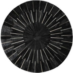 Sn Alef Home Round Designer Rug for Living Room | Handcrafted Black & White Boho Floor Carpet | Modern Ethnic Circular Mat for Home Décor & Meditation Space (Black_8x8)