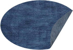 Hand Knotted Loom Wool ECO-Friendly Area Rugs - 8'x8', Round, Blue Color, Solid Plain Design, High Pile Thick Handmade Anti Skid Area Rugs for Living Room, Bed Room (L00111)