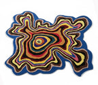 Irregular Shaped Handmade Wool Rug | Modern Colourful Stripe Premium Area Rug Perfect for Home Decor (Multi., 6x6 ft)