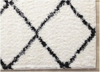 Geometric Grey and White 7x10 Area Rug, Carpet with Lattice Pattern, Large Rug Styled as a Modern Soft Carpet for Living Room Spaces