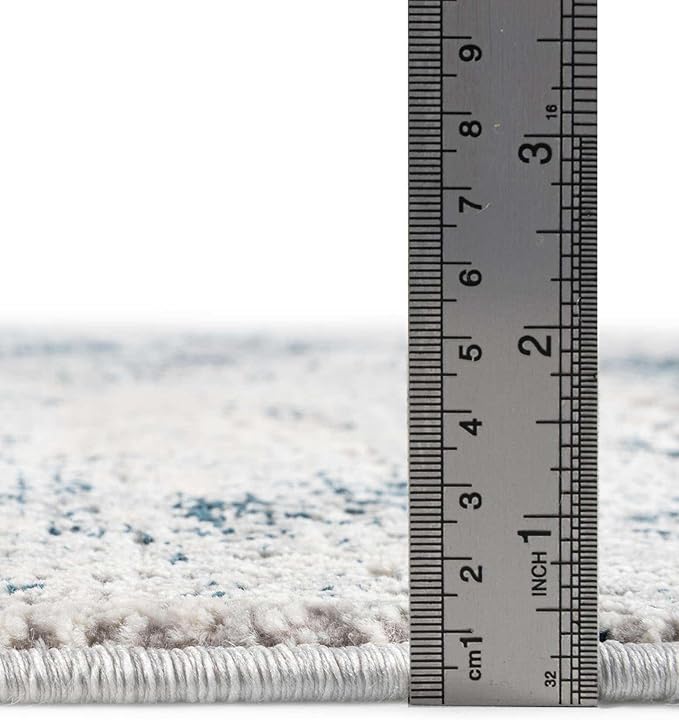 Unique Loom Finsbury Collection Area Rug - Sarah (2' 7" x 12' 2" Runner, Blue/ Ivory)
