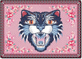 Cartoon Animal Pattern Area Rug Cute Cat Luxury Floral Decor for Carpet Farmhouse Bedroom Living Room Rugs Bathroom Kitchen Runner Mat Indoor Outdoor Non Slip Doormat 5' X 5'