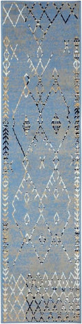 Furnish my Place Trellis Pattern Runner Rug - 2 ft. x 8 ft, Light Blue, Bohemian Rug with Transitional Design