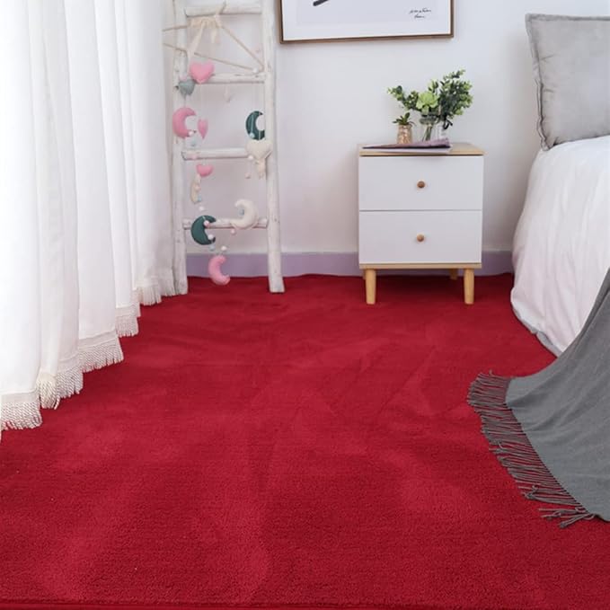 Soft Cashmere Area Rug Luxury Bedside Carpet Bedroom Living Room Mats Solid Color Children's Room Rugs Runner Carpets Indoor Mats Home Décor White Gray Red 2' X 4'