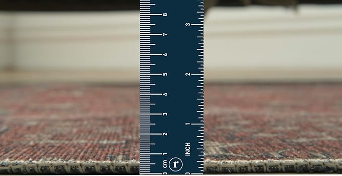 Revival Rugs Zinnia 6'x9' Zero-Shedding Area Rug for Living Room Bedroom - Oeko-TEX Certified, Low Pile, Spot Clean, Terra, Orange, Red
