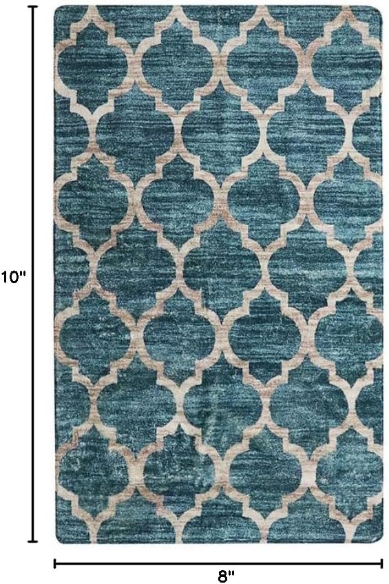 Lahome Moroccan Kitchen Rugs - 2x3 Washable Small Entryway Rug Indoor Door Mat, Non-Slip Throw Rugs Floor Bathroom Door Mats for Bedroom Room Redside Laundry Room Rug Decor (2’X 3’, Blue)