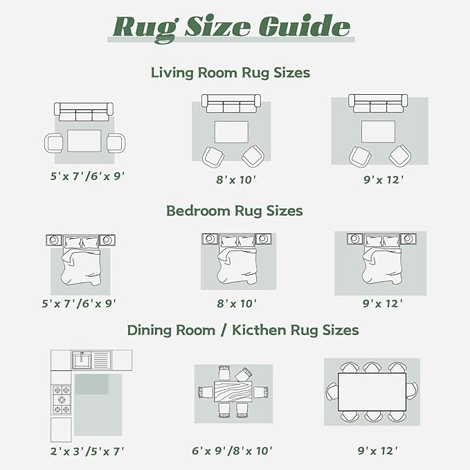 Area Rug 9x12 Washable Rug, Vintage Boho Medallion Rugs Non-Slip Soft Low Pile Large Distressed Rug Indoor Retro Carpet for Living Room Bedroom Dining Room Home Office (Green Beige, 9'x12')