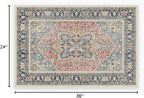 RUGGABLE Washable Vintage Area Rug – Kamran Cayenne Red 2x3, Stain-Resistant, Non-Slip – Small Machine Washable Rugs for Living Room, Bedroom, Hallway, Entryway & Bathroom–with Cushioned Pad