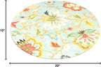 Lahome Collection Modern Floral Round Rug - 4' Diameter Non-Slip Distressed Area Rug Small Accent Throw Rugs Floor Carpet for Door Mat Entryway Bedrooms Laundry Room Decor (4 ft, Paisley)