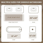 Uphome Bathroom Runner Rug, Distressed Farmhouse Boho Khaki Bath Mat, Non Slip Washable Long Bath Rugs, Vintage Traditonal Soft Velvet Bathroom Runner for Bathtub Sink Shower, 18x47 inch