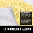 GORILLA GRIP Bath Rug Mat 36x24, Thick Soft Absorbent Chenille, Quick Dry Microfiber Mats, Rubber Backing Washable Shower Floor Rugs, Bathmat Runner, US Designed Bathroom Home Decor Accessories Yellow