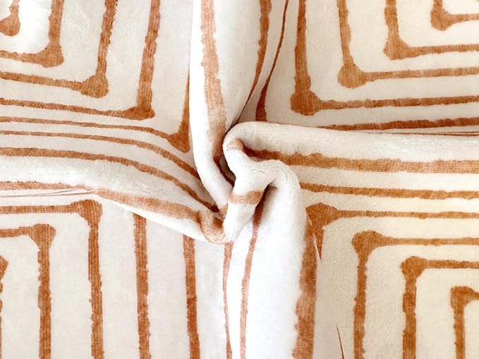 GLN Rugs Contemporary Collection - Machine Washable Area Rug, Contemporary Washable, Non Slip, Low Pile Chenille Rug, Living Room, Bedroom, Kitchen Rug (6' x 9' Orange Beige)