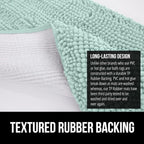 GORILLA GRIP Bath Rug Mat 60x24, Soft Absorbent Chenille, Quick Dry Microfiber Mats, Rubber Backing Washable Shower Floor Rugs, Bathmat Runner, US Designed Bathroom Home Decor Accessories Seablue