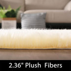 Latepis Yellow Area Rug for Living Room 6x9 Faux Fur Fluffy Rug Washable Sheepskin Rugs for Bedroom Boho Furry Rugs, Rectangle