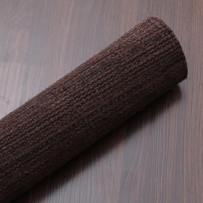 Rugsotic Carpets Hand Woven Flat Weave Kilim Wool ECO-Friendly Area Rugs - 8'x8', Square Shape, Dark Brown Color, Solid Plain Design, Low Pile Handmade Rugs for Living Room, Bed Room (D00111)