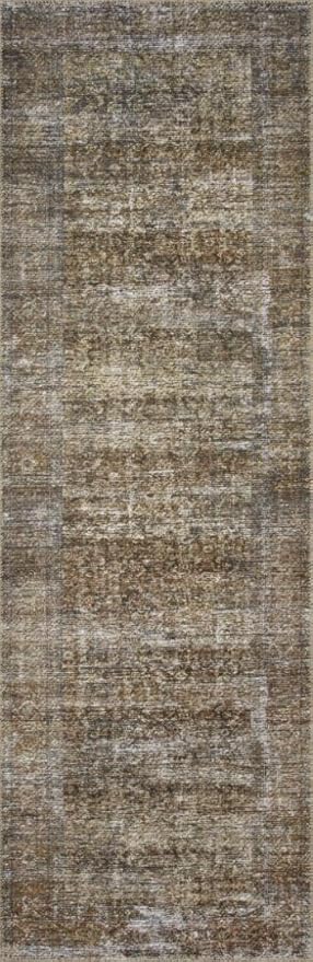 Loloi Amber Lewis Billie Collection, Tobacco & Rust 2'-6" x 12'-0" Area Rug – Antique & Distressed Accent Rugs for Living Room, Bedroom, Entryway & Hallway, No Shed High Traffic Area Home Decor Rug