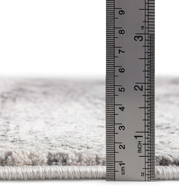 Unique Loom Finsbury Collection Area Rug - Sarah (5' 3" x 8' Oval, Gray/ Ivory)