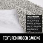 GORILLA GRIP Bath Rug Mat 30x20, Thick Soft Absorbent Chenille, Quick Dry Microfiber Mats, Rubber Backing Washable Shower Floor Rugs, US Designed Bathroom Bathmat Home Decor Accessories, Light Gray
